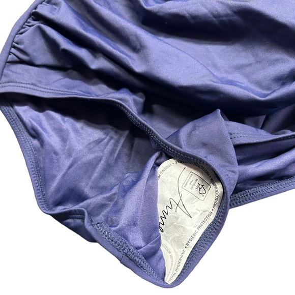 ANNE COLE womens navy blue one piece swimsuit w detachable straps strapless NWT - Picture 5 of 10